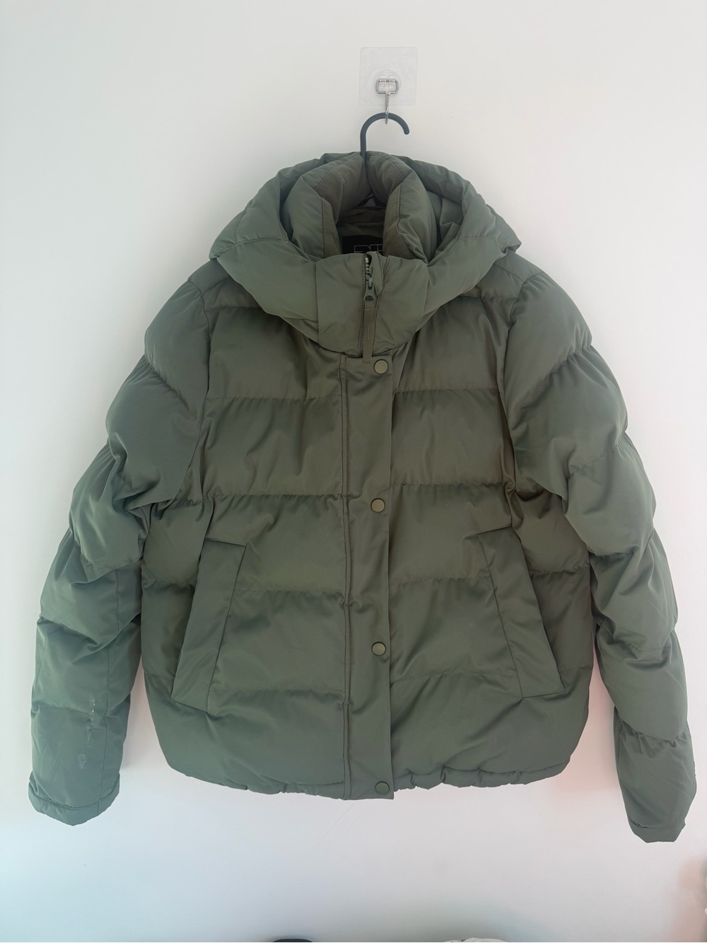 Women's ripzone Olive Green Puffer Jacket with Hood